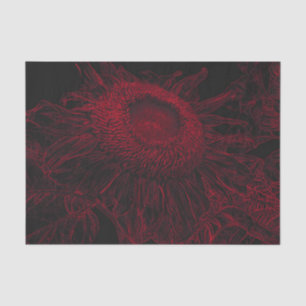 Sunflower Red Black Floral Art Decoupage Tissue Paper