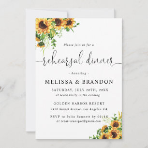 Sunflower Rehearsal Dinner Invitation