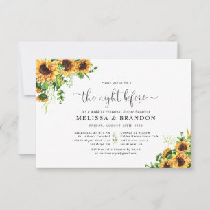 Sunflower Rehearsal Dinner Invitation