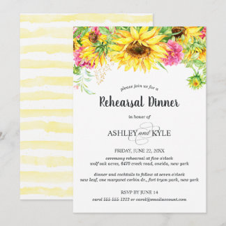 Sunflower Rehearsal Dinner Invitation
