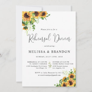 Sunflower Rehearsal Dinner Invitation