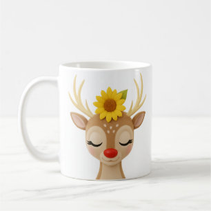 Sunflower Reindeer Character - Cosy & Sweet Mug
