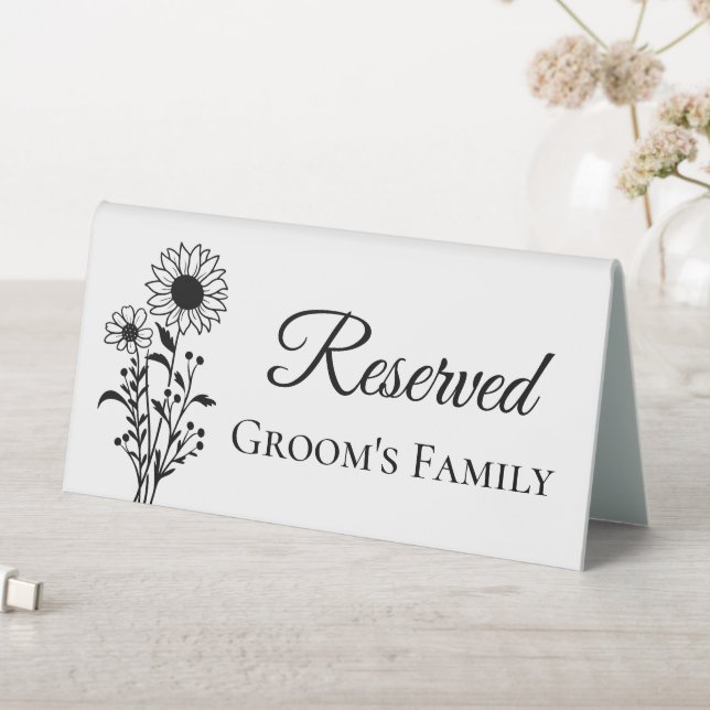 Sunflower Reserved Grooms Family Floral Wedding (In SItu (Table))