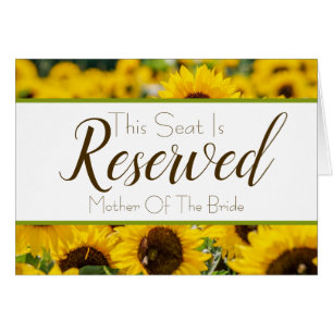Sunflower Reserved Seat Wedding Sign
