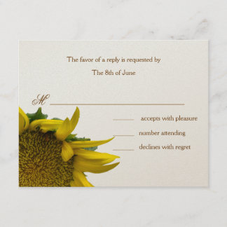 Sunflower respond cards