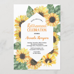 Sunflower Retirement Celebration Dinner Invitation