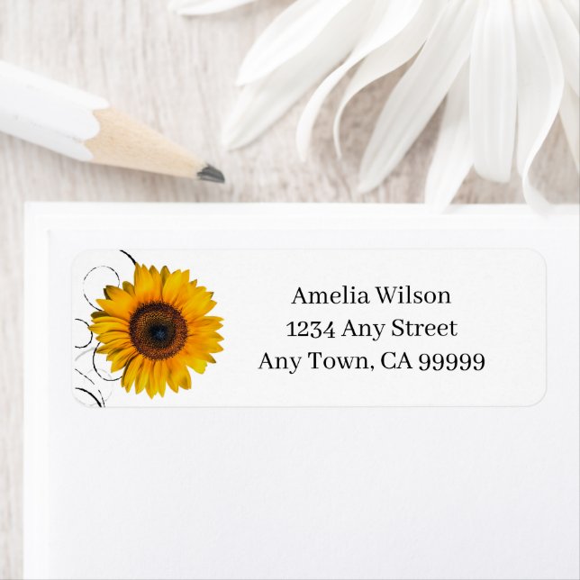 Sunflower Return Address Label (Insitu)