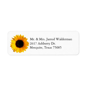 Sunflower Return Address Label