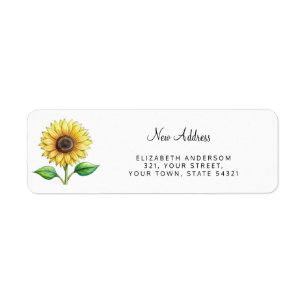 Sunflower Return Address Label