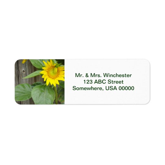 Sunflower Return Address Label