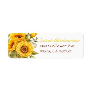 Sunflower Return Address Labels