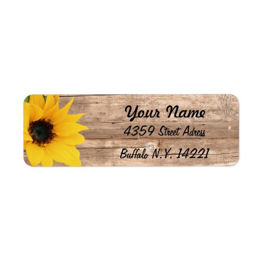 Sunflower Return Address Return Address Label