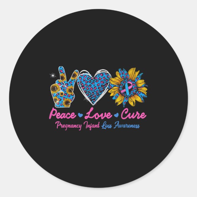 Sunflower Ribbon Pregnancy Infant Loss Awareness C Classic Round Sticker (Front)