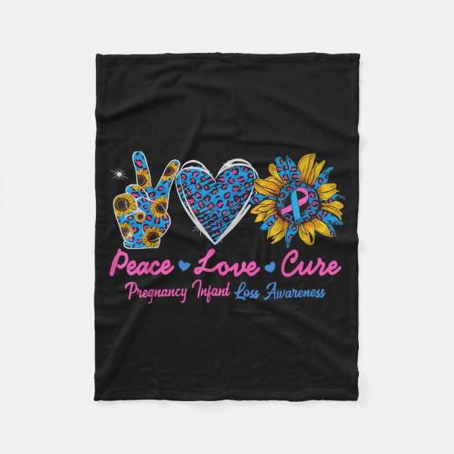 Sunflower Ribbon Pregnancy Infant Loss Awareness C Fleece Blanket (Front)