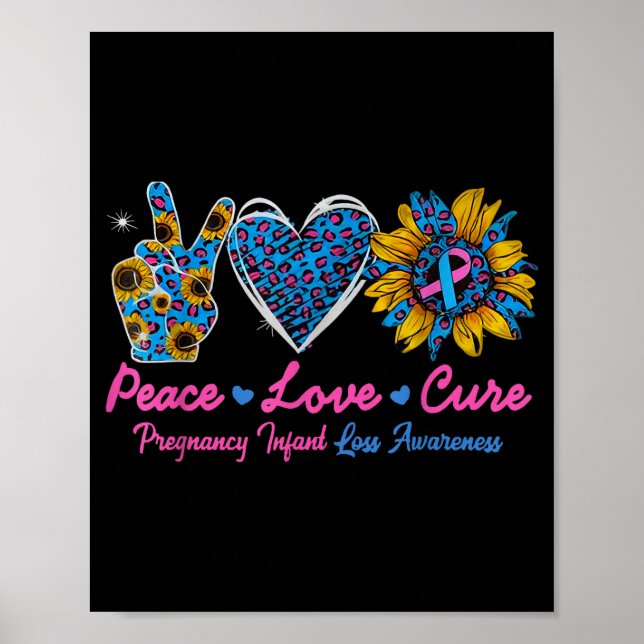 Sunflower Ribbon Pregnancy Infant Loss Awareness C Poster (Front)