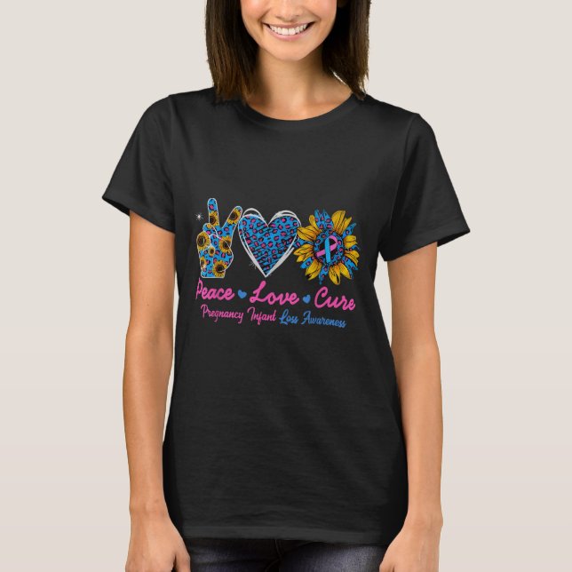 Sunflower Ribbon Pregnancy Infant Loss Awareness C T-Shirt (Front)