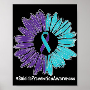 Sunflower Ribbon Suicide Prevention Awareness  Poster