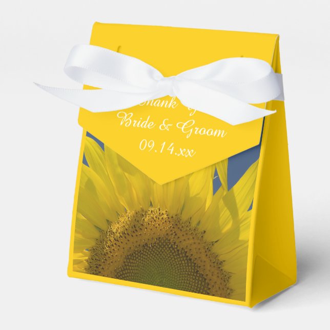 Sunflower Rising Wedding Favour Box (Front Side)