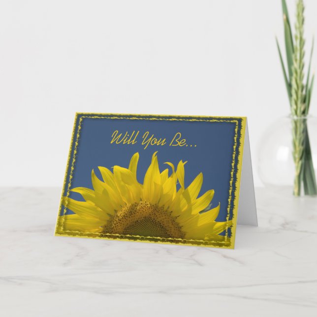 Sunflower Rising Will You Be My Bridesmaid Invitation (Front)