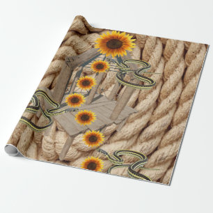Sunflower Rope Snakes Matte Wrapping Paper