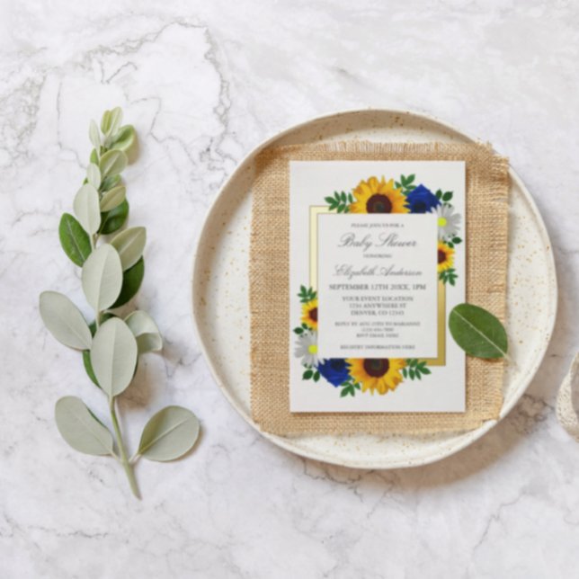 Sunflower Rose Daisy Autumn Floral Baby Shower (Creator Uploaded)