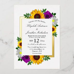 Sunflower Rose Daisy Autumn Floral Wedding