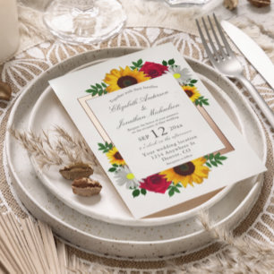 Sunflower Rose Daisy Autumn Floral Wedding