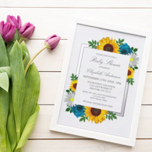 Sunflower Rose Daisy Floral Baby Shower