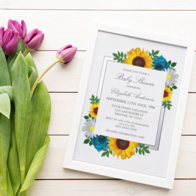 Sunflower Rose Daisy Floral Baby Shower (Creator Uploaded)