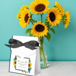 Sunflower Rose Daisy Floral Wedding Favour Box