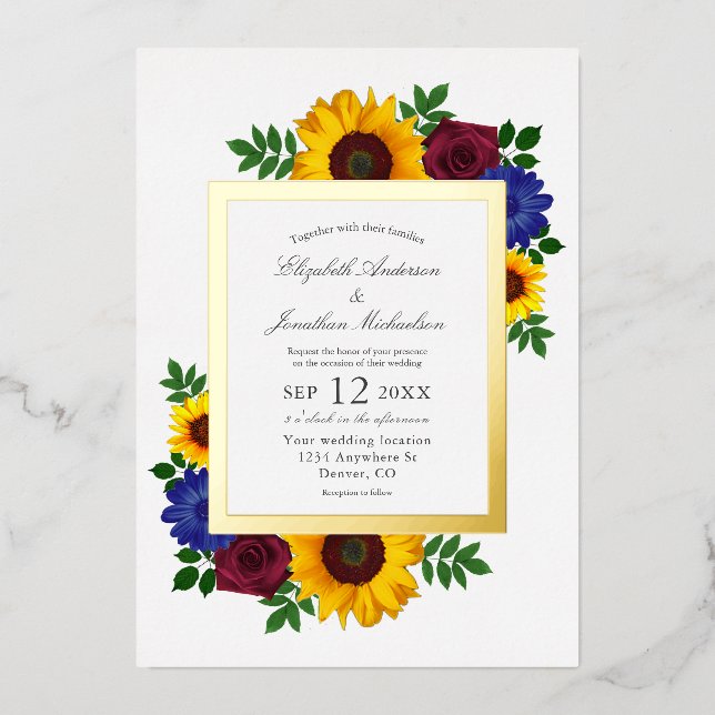 Sunflower Rose Floral Wedding (Front)