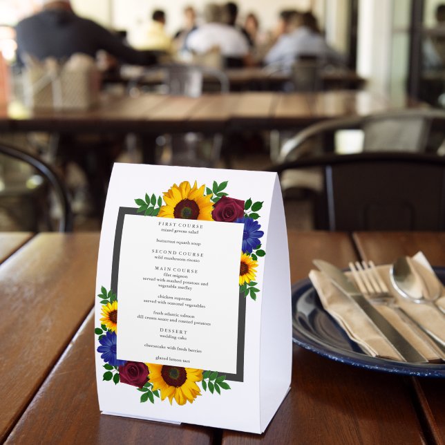 Sunflower Rose Floral Wedding Menu (Insitu(Restaurant))