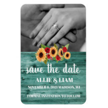 Sunflower & Roses Save The Date Magnet