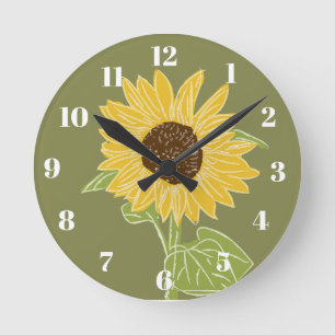 Sunflower Round Clock