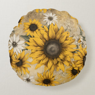Sunflower Round Cushion