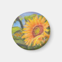 Sunflower Round Magnet