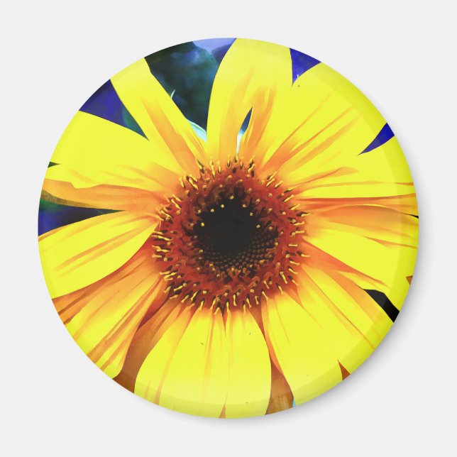 Sunflower Round Magnet (Front)