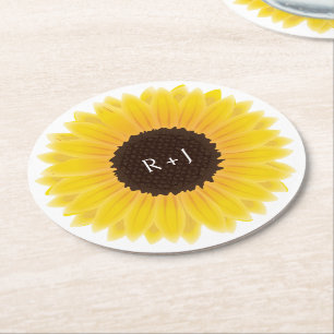 Sunflower Round Paper Coaster