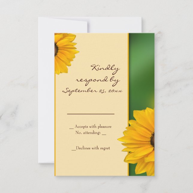 Sunflower RSVP Card template (Front)