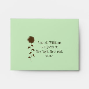 Sunflower RSVP Envelope on Green