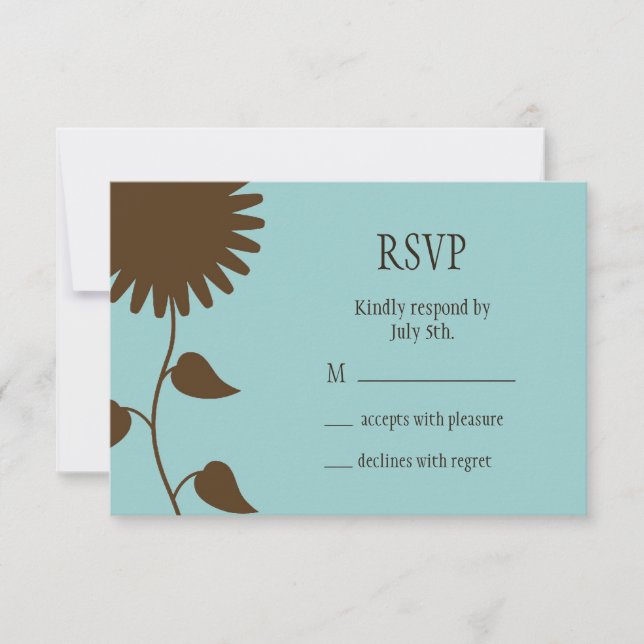Sunflower RSVP on Blue (Front)
