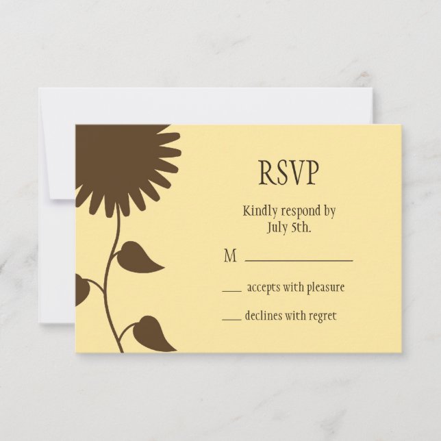 Sunflower RSVP on Yellow (Front)