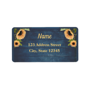 Sunflower rustic address label