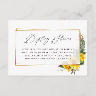 Sunflower Rustic Bridal Shower Display Shower Enclosure Card