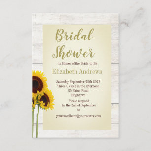 Sunflower Rustic Bridal Shower Invitation