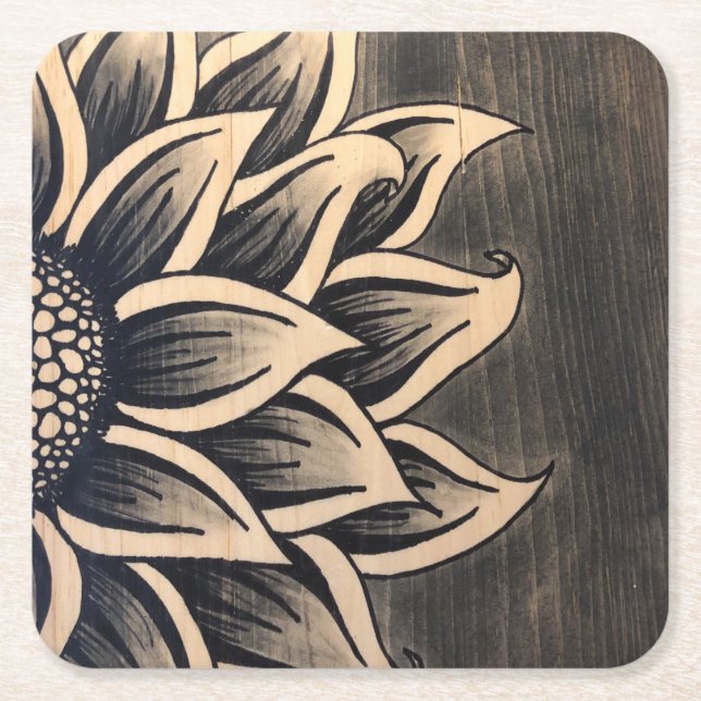 Sunflower Rustic Coaster (Front)