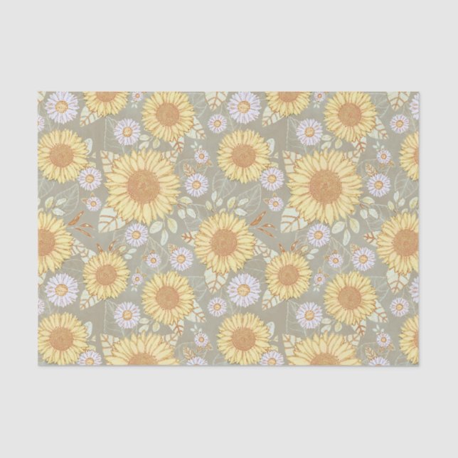 Sunflower Rustic Country Tissue Paper (Front)
