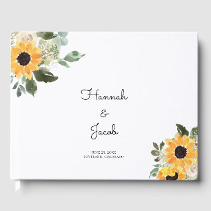 Sunflower Rustic Country Wedding Guest Book