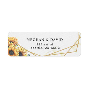 Sunflower Rustic Elegant Geometric Gold Wedding 