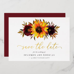 Sunflower Rustic Elegant Wedding Save The Date